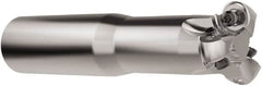 Seco - 1-1/4" Cutting Diam, 1" Shank Diam, 6mm Max Depth of Cut, Weldon Indexable Copy End Mill - 3 Inserts, RNMU12.. Insert, R217.28 Toolholder, Steel, Through Coolant - Exact Tooling