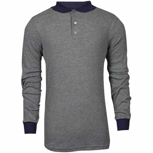 National Safety Apparel - Size S Gray Flame Resistant/Retardant Long Sleeve T-Shirt - Exact Tooling