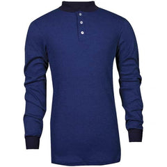 National Safety Apparel - Size 3XL Royal Blue Flame Resistant/Retardant Long Sleeve T-Shirt - Exact Tooling