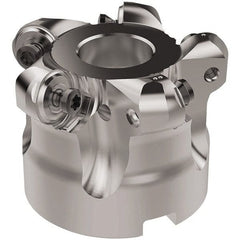 Seco - 2" Cut Diam, 6mm Max Depth, 3/4" Arbor Hole, 5 Inserts, RNMU12.. Insert Style, Indexable Copy Face Mill - R220.28 Cutter Style, 12,500 Max RPM, 1-1/2 High, Through Coolant, Series R220 - Exact Tooling