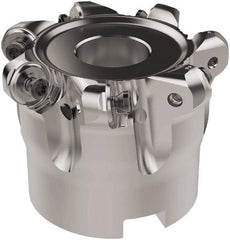 Seco - 66mm Cut Diam, 6mm Max Depth, 27mm Arbor Hole, 7 Inserts, RNMU12.. Insert Style, Indexable Copy Face Mill - R220.28 Cutter Style, 10,900 Max RPM, 50mm High, Through Coolant, Series R220 - Exact Tooling