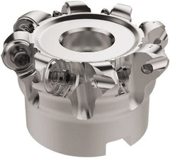 Seco - 63mm Cut Diam, 6mm Max Depth, 22mm Arbor Hole, 8 Inserts, RNMU12.. Insert Style, Indexable Copy Face Mill - R220.28 Cutter Style, 10,000 Max RPM, 40mm High, Through Coolant, Series R220 - Exact Tooling
