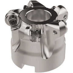 Seco - 50mm Cut Diam, 6mm Max Depth, 22mm Arbor Hole, 5 Inserts, RNMU12.. Insert Style, Indexable Copy Face Mill - R220.28 Cutter Style, 12,500 Max RPM, 40mm High, Through Coolant, Series R220 - Exact Tooling