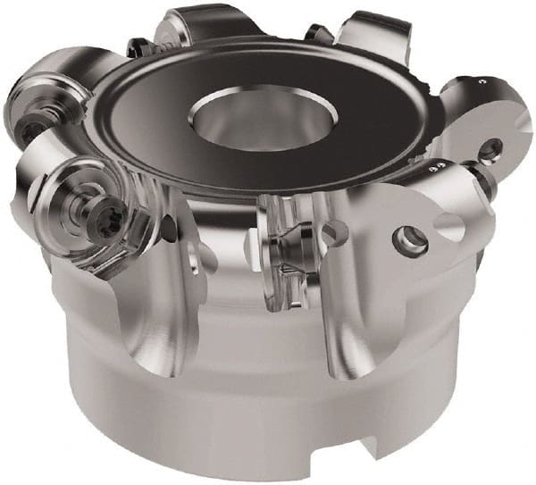 Seco - 2-1/2" Cut Diam, 6mm Max Depth, 3/4" Arbor Hole, 7 Inserts, RNMU12.. Insert Style, Indexable Copy Face Mill - R220.28 Cutter Style, 11,200 Max RPM, 1-1/2 High, Through Coolant, Series R220 - Exact Tooling