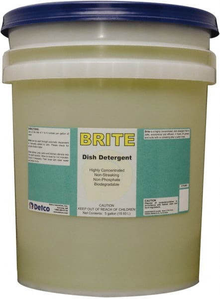 Detco - 5 Gal Pail Manual Dishwashing Liquid - Lemon Scented - Exact Tooling