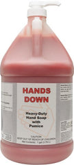 Detco - 1 Gal Pump Bottle Gel Hand Cleaner with Grit - Red, Cherry Scent - Exact Tooling