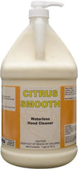 Detco - 1 Gal Pump Bottle Waterless Cream Waterless Hand Cleaner - Yellow, Citrus Scent - Exact Tooling