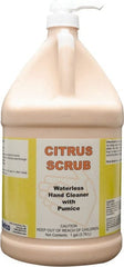 Detco - 1 Gal Pump Bottle Cream Hand Cleaner with Grit - Orange (Color), Citrus Scent - Exact Tooling
