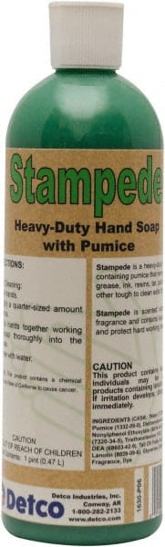 Detco - 16 oz Bottle Gel Hand Cleaner with Grit - Green, Almond Scent - Exact Tooling