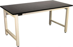 Proline - 72 Wide x 36" Deep x 36" High, Epoxy Resin Workbench - Adjustable Height Legs, Light Beige - Exact Tooling