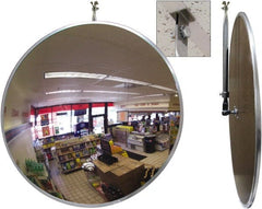 Se-Kure Domes&Mirrors - Indoor Round Convex Safety, Traffic & Inspection Mirrors - Acrylic Lens, Hardboard Backing, 26" Diam, 26' Max Covered Distance - Exact Tooling