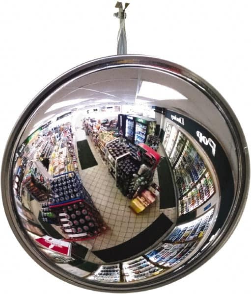 Se-Kure Domes&Mirrors - Indoor Round Convex Safety, Traffic & Inspection Mirrors - Acrylic Lens, Hardboard Backing, 24" Diam, 72' Max Covered Distance - Exact Tooling