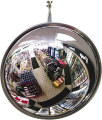Se-Kure Domes&Mirrors - Indoor Round Convex Safety, Traffic & Inspection Mirrors - Acrylic Lens, Hardboard Backing, 16" Diam, 48' Max Covered Distance - Exact Tooling