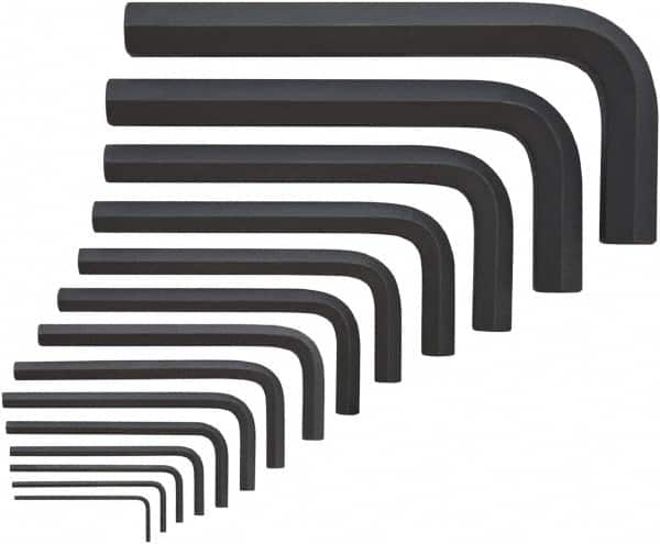 Bondhus - 14 Piece, L-Key Mini Hex Key Set - 2 to 19mm Range, Protanium High Torque Steel - Exact Tooling