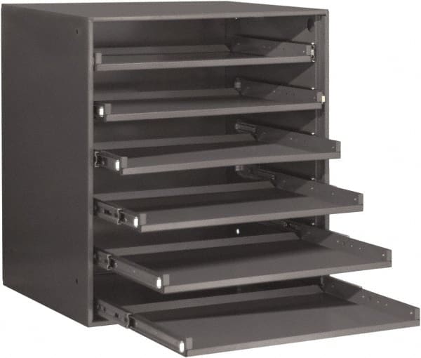 Durham - 6 Drawer, Small Parts Slide Rack Cabinet - 22" Deep x 23" Wide x 17" High - Exact Tooling