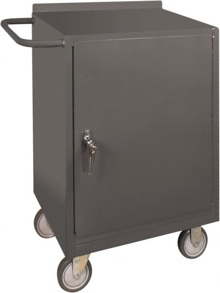 Durham - 1,200 Lb Capacity, 18" Wide x 24" Long x 39-3/4" High Mobile Cart - 1 Door, 1 Shelf, Steel, 2 Rigid/2 Swivel Casters - Exact Tooling