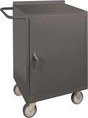 Durham - 1,200 Lb Capacity, 18" Wide x 24" Long x 39-3/4" High Mobile Cart - 1 Door, 1 Shelf, Steel, 2 Rigid/2 Swivel Casters - Exact Tooling