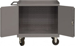 Durham - 2,000 Lb Capacity, 24" Wide x 36" Long x 40-1/2" High Mobile Cart - 2 Door, Steel, 2 Rigid/2 Swivel Casters - Exact Tooling