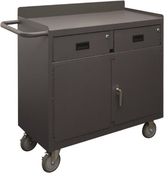Durham - 1,200 Lb Capacity, 18" Wide x 36" Long x 32-7/32" High Mobile Cart - 2 Door, 2 Drawer, 1 Shelf, Steel, 2 Rigid/2 Swivel Casters - Exact Tooling