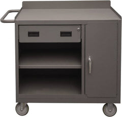 Durham - 1,200 Lb Capacity, 18" Wide x 36" Long x 39-3/4" High Mobile Cart - 1 Door, 1 Drawer, 2 Shelf, Steel, 2 Rigid/2 Swivel Casters - Exact Tooling