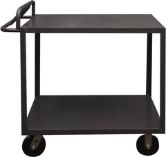 Durham - 3,600 Lb Capacity, 30" Wide x 48" Long x 39" High Service Cart - 2 Shelf, Steel, 2 Rigid/2 Swivel Casters - Exact Tooling