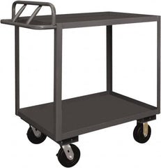 Durham - 3,600 Lb Capacity, 30" Wide x 48" Long x 39" High Service Cart - 2 Shelf, Steel, 2 Rigid/2 Swivel Casters - Exact Tooling