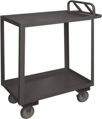 Durham - 1,200 Lb Capacity, 24" Wide x 48" Long x 37-5/8" High Service Cart - 2 Shelf, Steel, 2 Rigid/2 Swivel Casters - Exact Tooling