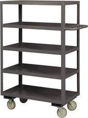 Durham - 1,200 Lb Capacity, 36" Wide x 72" Long x 55-5/8" High Service Cart - 5 Shelf, Steel, 2 Rigid/2 Swivel Casters - Exact Tooling