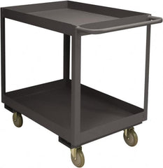 Durham - 3,600 Lb Capacity, 24" Wide x 48" Long x 39-1/16" High Service Cart - 2 Shelf, Steel, 2 Rigid/2 Swivel Casters - Exact Tooling