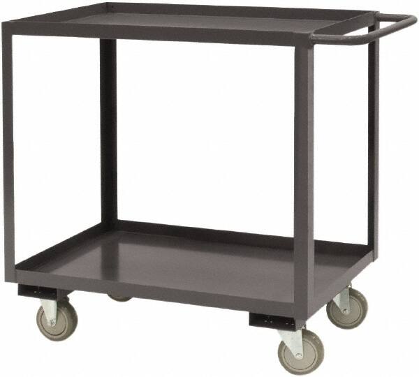 Durham - 1,200 Lb Capacity, 30" Wide x 48" Long x 37-5/8" High Service Cart - 2 Shelf, Steel, 2 Rigid/2 Swivel Casters - Exact Tooling