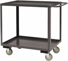 Durham - 1,200 Lb Capacity, 30" Wide x 48" Long x 37-5/8" High Service Cart - 2 Shelf, Steel, 2 Rigid/2 Swivel Casters - Exact Tooling
