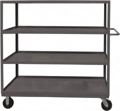 Durham - 3,000 Lb Capacity, 24" Wide x 48" Long x 59-1/2" High Service Cart - 4 Shelf, Steel, 2 Rigid/2 Swivel Casters - Exact Tooling