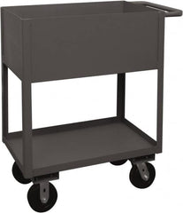 Durham - 3,600 Lb Capacity, 24" Wide x 36" Long x 39-1/16" High Service Cart - 2 Shelf, Steel, 2 Rigid/2 Swivel Casters - Exact Tooling