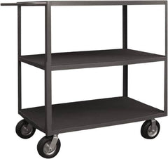 Durham - 1,200 Lb Capacity, 30" Wide x 60" Long x 55-3/8" High Instrument Cart - 3 Shelf, Steel, 2 Rigid/2 Swivel Casters - Exact Tooling