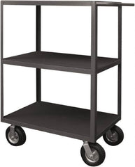 Durham - 1,200 Lb Capacity, 24" Wide x 36" Long x 50" High Instrument Cart - 3 Shelf, Steel, 2 Rigid/2 Swivel Casters - Exact Tooling