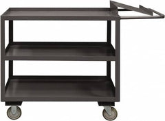 Durham - 1,200 Lb Capacity, 24" Wide x 48" Long x 37-5/8" High Order Picking Cart - 3 Shelf, Steel, 2 Rigid/2 Swivel Casters - Exact Tooling