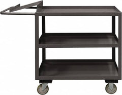 Durham - 1,200 Lb Capacity, 18" Wide x 36" Long x 37-5/8" High Order Picking Cart - 3 Shelf, Steel, 2 Rigid/2 Swivel Casters - Exact Tooling