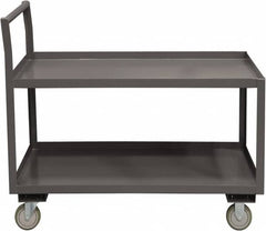 Durham - 1,200 Lb Capacity, 24-1/4" Wide x 51" Long x 37-1/2" High Service Cart - 2 Shelf, Steel, 2 Rigid/2 Swivel Casters - Exact Tooling