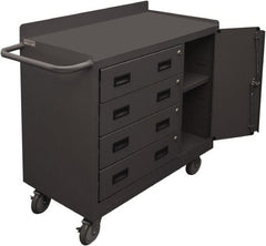Durham - 1,200 Lb Capacity, 18" Wide x 36" Long x 39-3/4" High Mobile Cart - 1 Door, 4 Drawer, 1 Shelf, Steel, 2 Rigid/2 Swivel Casters - Exact Tooling