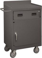 Durham - 1,200 Lb Capacity, 18" Wide x 24" Long x 39-3/4" High Mobile Cart - 1 Door, 1 Drawer, 1 Shelf, Steel, 2 Rigid/2 Swivel Casters - Exact Tooling