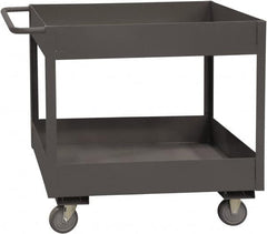 Durham - 3,600 Lb Capacity, 18" Wide x 30" Long x 38-1/2" High Service Cart - 2 Shelf, Steel, 2 Rigid/2 Swivel Casters - Exact Tooling