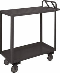 Durham - 1,200 Lb Capacity, 18" Wide x 36" Long x 37-5/8" High Service Cart - 2 Shelf, Steel, 2 Rigid/2 Swivel Casters - Exact Tooling
