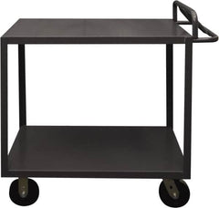 Durham - 3,600 Lb Capacity, 30" Wide x 60" Long x 30" High Service Cart - 2 Shelf, Steel, 2 Rigid/2 Swivel Casters - Exact Tooling