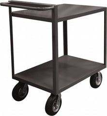 Durham - 1,500 Lb Capacity, 24" Wide x 36" Long x 39-7/16" High Service Cart - 2 Shelf, Steel, 2 Rigid/2 Swivel Casters - Exact Tooling