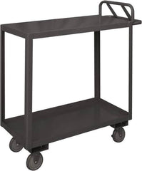 Durham - 1,200 Lb Capacity, 30" Wide x 60" Long x 29" High Service Cart - 2 Shelf, Steel, 2 Rigid/2 Swivel Casters - Exact Tooling