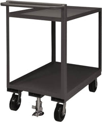 Durham - 1,500 Lb Capacity, 24" Wide x 48" Long x 41-1/16" High Service Cart - 2 Shelf, Steel, 2 Rigid/2 Swivel Casters - Exact Tooling