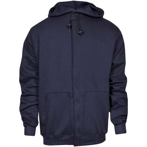 National Safety Apparel - Size 4XL Navy Flame Resistant/Retardant Sweatshirt - Exact Tooling