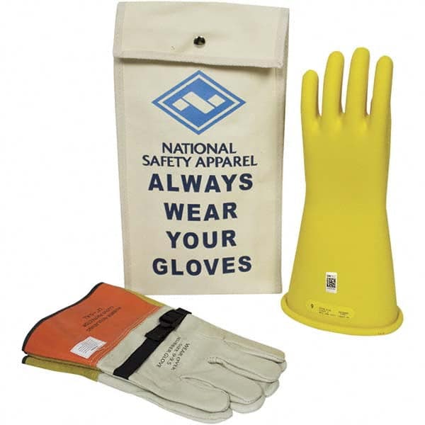 National Safety Apparel - Class 2, Size 9, 11" Long, Rubber Lineman's Glove Kit - Exact Tooling
