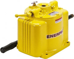 Enerpac - 1 Stage, 1-1/2" Piston Diam, 1/4 NPTF, 0.58 Cu In Per Stroke, Manual Hydraulic Pump - 200 Cu In Reservoir, 1-1/2" Piston Stroke, 2,500 psi First Stage - Exact Tooling