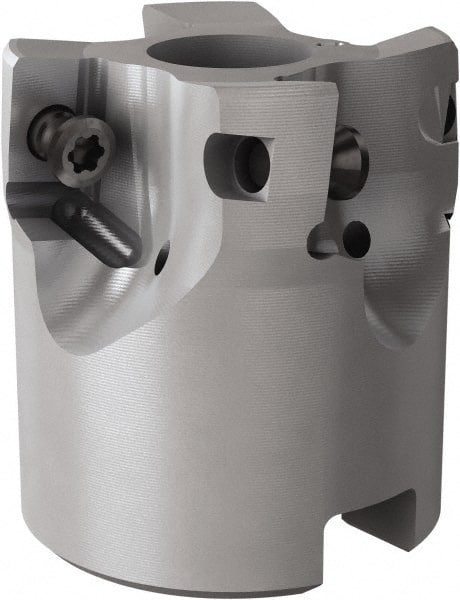 Seco - 4 Inserts, 40mm Cut Diam, 16mm Arbor Diam, 18mm Max Depth of Cut, Indexable Square-Shoulder Face Mill - 90° Lead Angle, 40mm High, XOMX18.. & XOEX18.. Insert Compatibility, Through Coolant, Series Turbo 18 - Exact Tooling